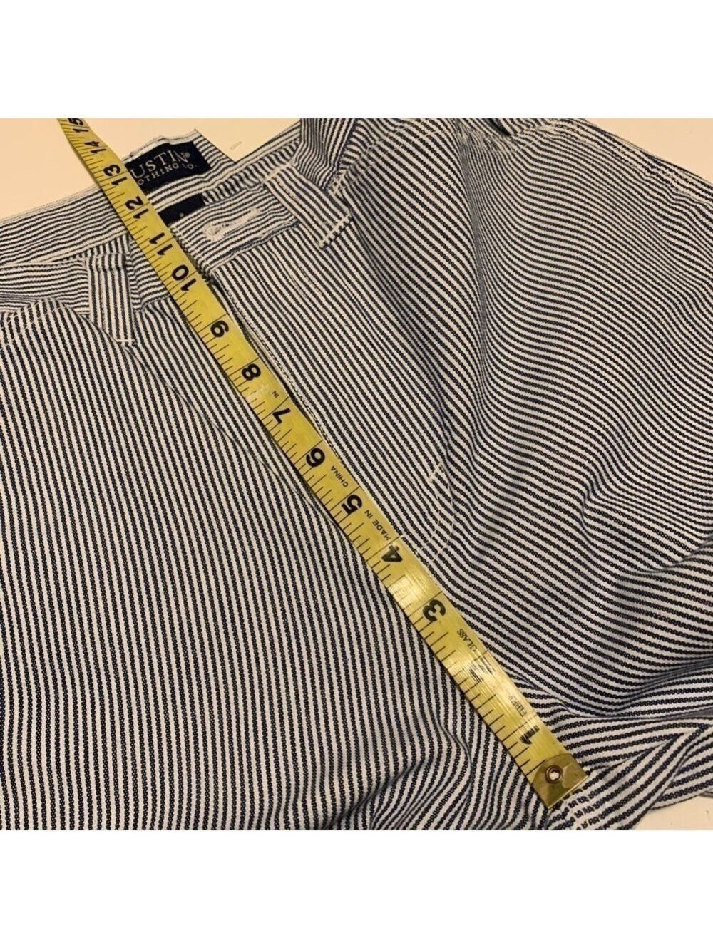AUSTIN CLOTHING COMPANY striped denim cropped carpenter jean pants vintage style - Picture 8 of 11